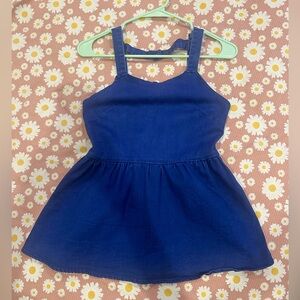 Blue structured fit and flare top.